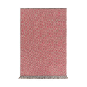 Garden Layers Diagonal Almond-Red Rug by Gan Rugs