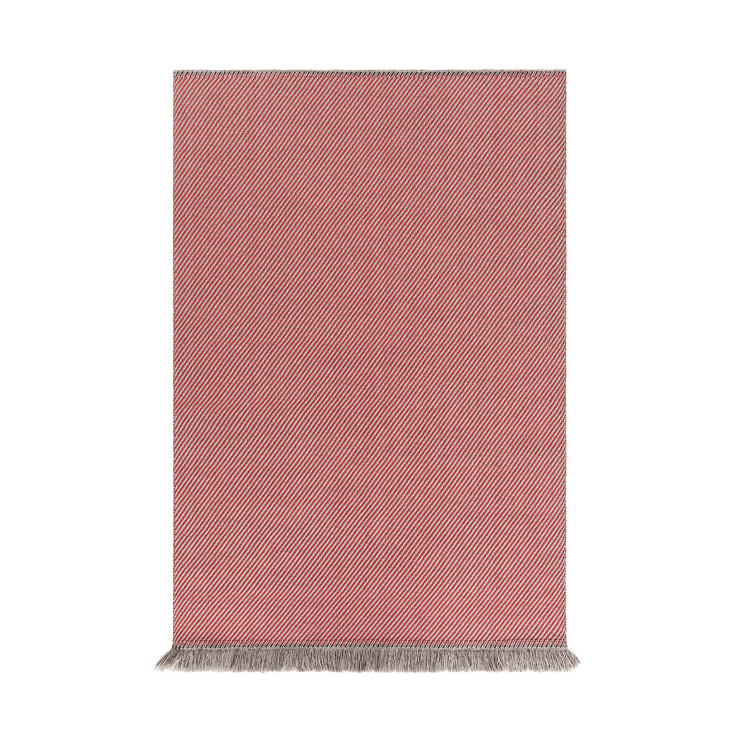 Garden Layers Diagonal Almond-Red Rug by Gan Rugs