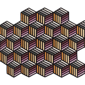 Kilim Orange Parquet Hexagon Big Rug by Gan Rug